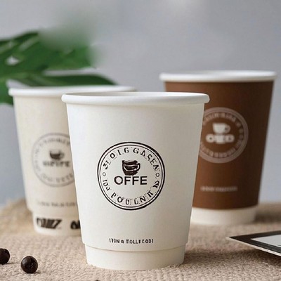 8 oz Disposable Double-Walled Paper Coffee Cups