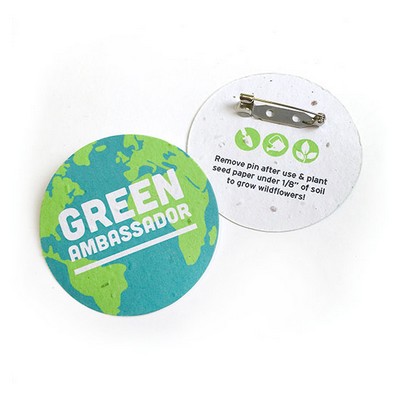 Double-Sided 2" Circle Seed Paper Button Badges