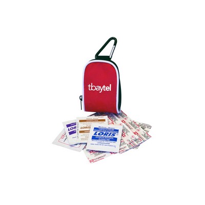 First Aid Kit w/Nylon Bag & Carabiner Clip (20 Piece)
