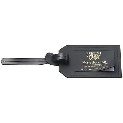 Top Grain Leather Luggage Tag w/ Pull Strap