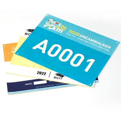 Custom 9.5" x 7.5" Paper Running Race Numbers Marathon Bibs with Safety Pins