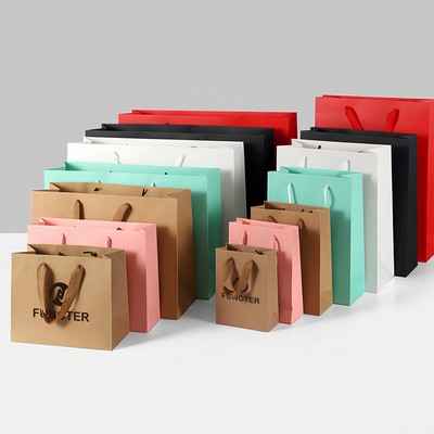 Custom Kraft Paper Tote Bag W/ Handle 9 x 6 x 12"